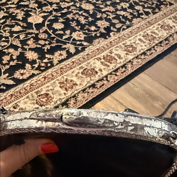 Brighton Black Crocodile-Embossed Clutch with Chain- vintage - Picture 7 of 9